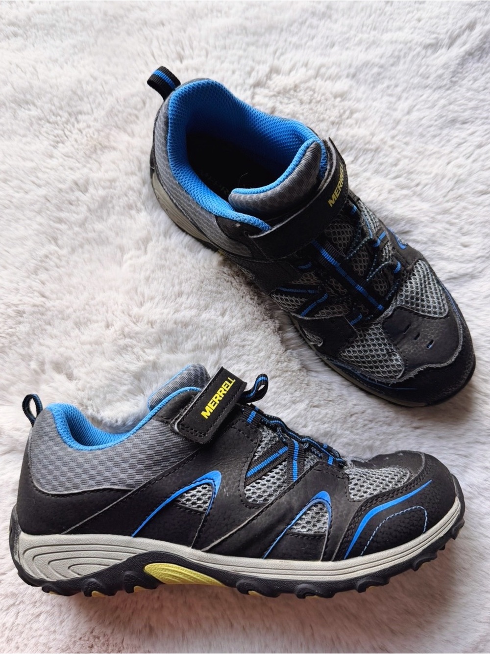 Merrell Big Kid Trail Chaser Blue Gray Black Size 6